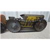 Image 2 : Vintage Tin Litho Wind-Up Toy Tractors, Wheeled and Crawler Styles, Marx and Made in Canada, 8”