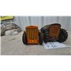 Image 4 : Vintage Tin Litho Wind-Up Toy Tractors, Wheeled and Crawler Styles, Marx and Made in Canada, 8”