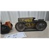 Image 6 : Vintage Tin Litho Wind-Up Toy Tractors, Wheeled and Crawler Styles, Marx and Made in Canada, 8”