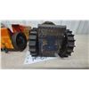 Image 7 : Vintage Tin Litho Wind-Up Toy Tractors, Wheeled and Crawler Styles, Marx and Made in Canada, 8”