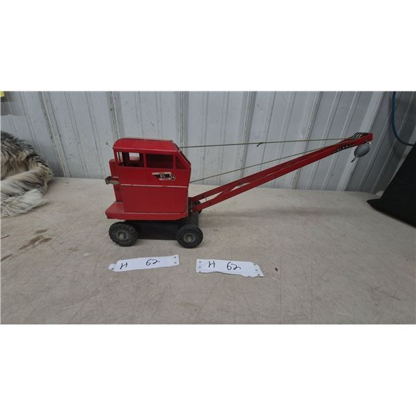 Vintage Tri-ang Jones KL44 Mobile Crane Red Pressed Steel Toy, 1950s or 1960s, 20”