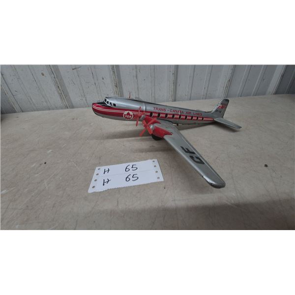 Vintage Trans-Canada Air Lines Vickers Viscount CF-TGI Tin Friction Toy Airplane, Japan, 13” × 16”