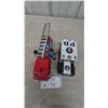 Image 5 : Vintage Japanese Tin Friction Toys: STI Fire Truck WP-240 10” and Yonezawa Police Jeep 11071, 7”
