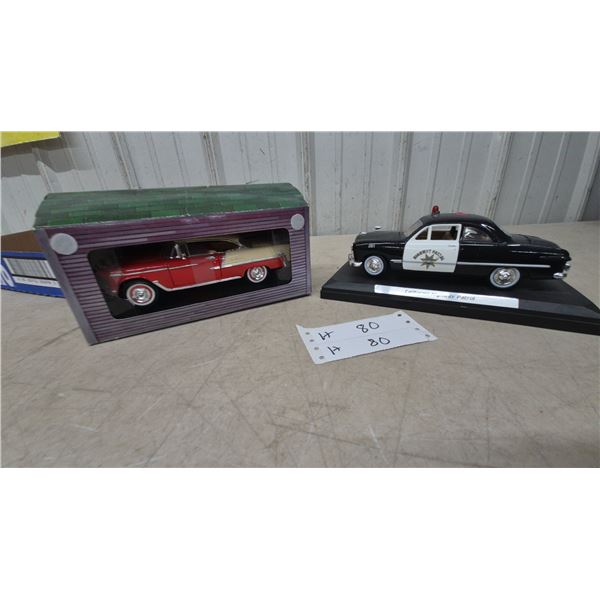 Ford Custom Coupe California Highway Patrol and 1955 Chevrolet Bel Air Die-Cast Models, 1/24 Scale