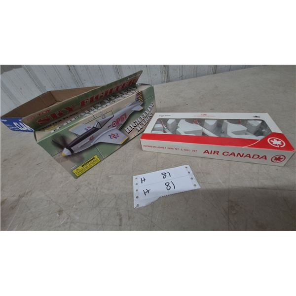 Air Canada 50th Anniversary 1:600 Scale Model Set by Herpa and DY Toy Sky Fighter P-51 Mustang