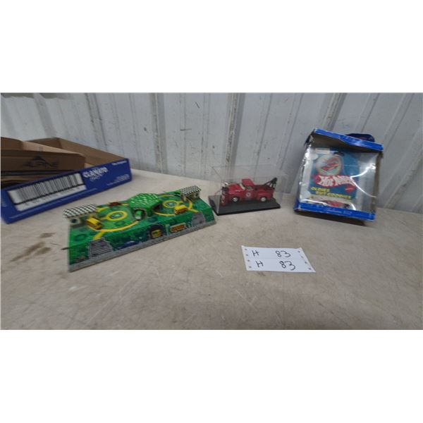 Hot Wheels Oldies but Goodies Auburn 852, Texaco Ford F-100 Tow Truck, Tin Wind-Up Bus Terminal