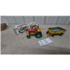 Image 1 : Kovap Czechoslovakia Zetor Tin Wind-Up Tractor and Trailer Set with Original Box 12”