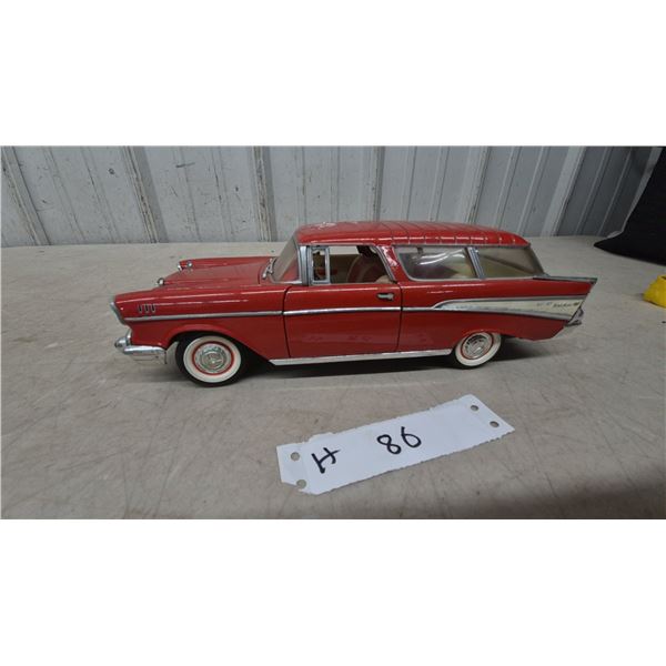1957 Chevrolet Bel Air Nomad Station Wagon Red Metallic Die-Cast Model Car, 1/18 Scale