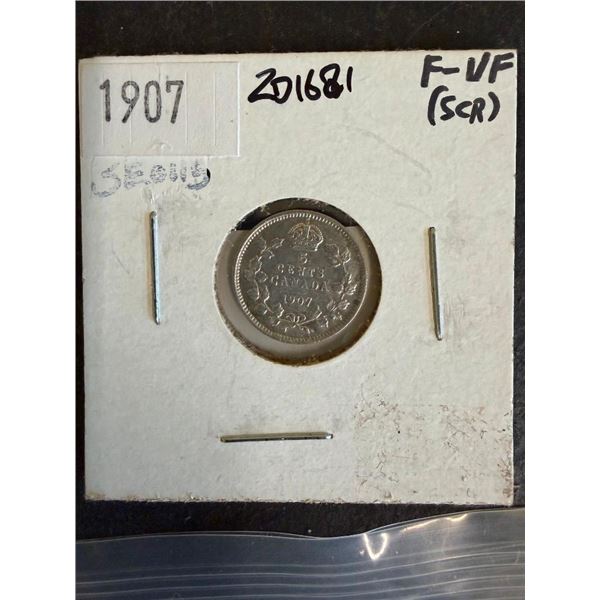 1907 CANADIAN 5 CENT