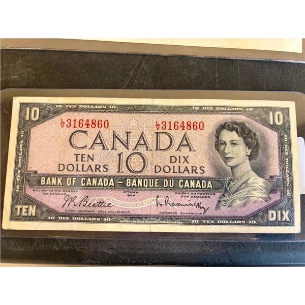 1954 CANADIAN 10 DOLLAR BILL