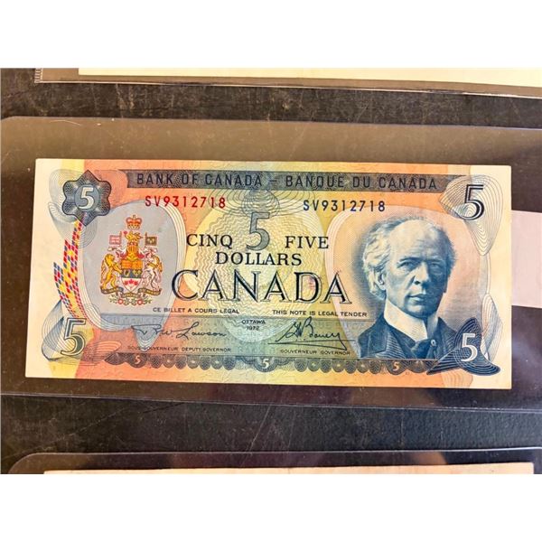 1972 CANADIAN 5 DOLLAR BILL