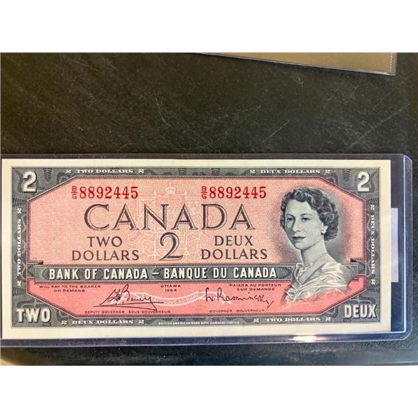 1954 CANADIAN 2 DOLLAR BILL