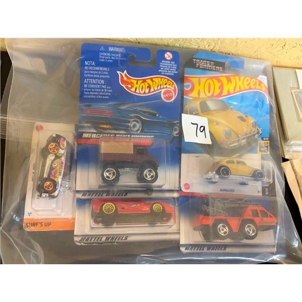 5 COLLECTIBLE HOTWHEELS CARS