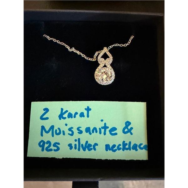 2 KT MOISSANITE SILVER NECKLACE