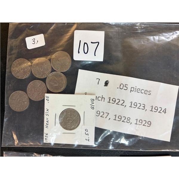 7 OF 5 CENT PIECES