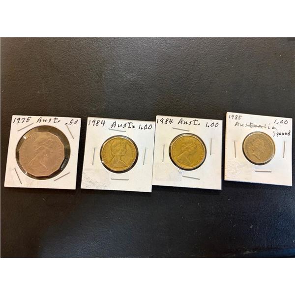 4 AUSTRALIAN COINS - 1975, 1984, 1984, 1985