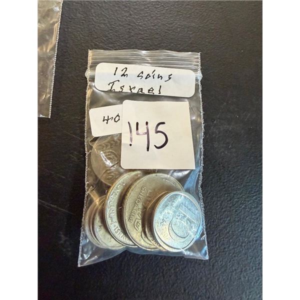 12 ASSORTED ISRAEL COINS