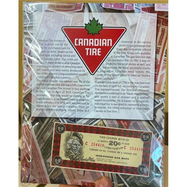 CANADIAN TIRE 20 CENT BILL WITH STORY