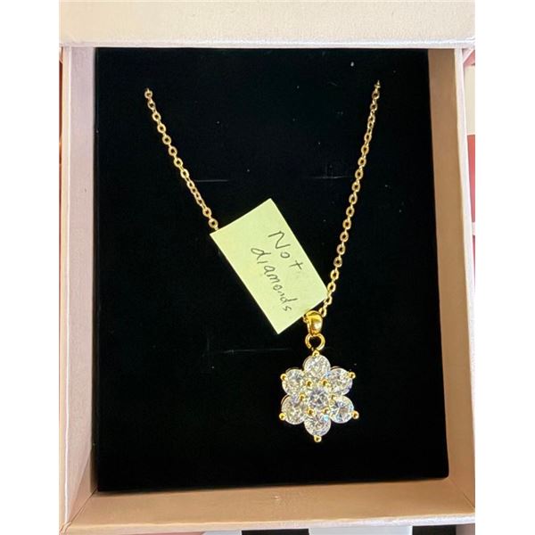 WOMENS NECKLACE WITH PENDANT - ARTIFICIAL STONES