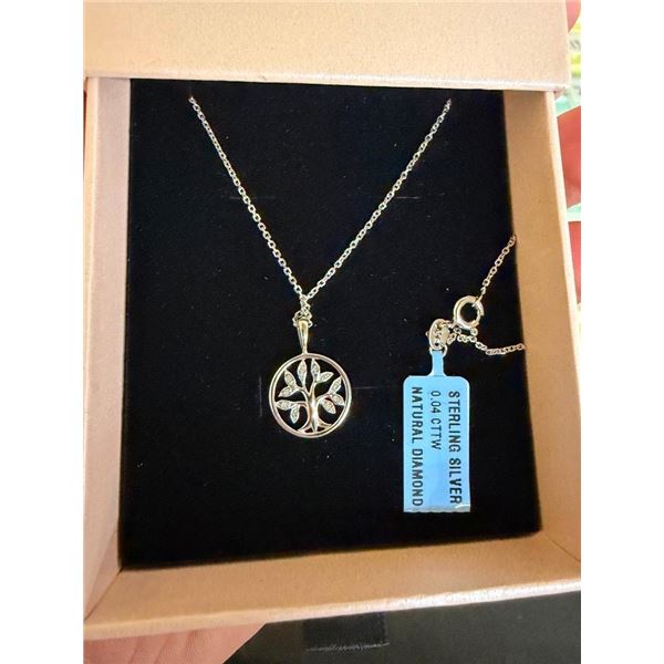 STERLING SILVER NECKLACE WITH PENDANT - SEE PICTURE FOR FURTHER INFO