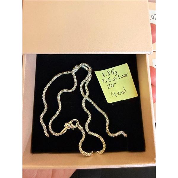 925 STERLING SILVER 20 INCH WOMENS NECKLACE