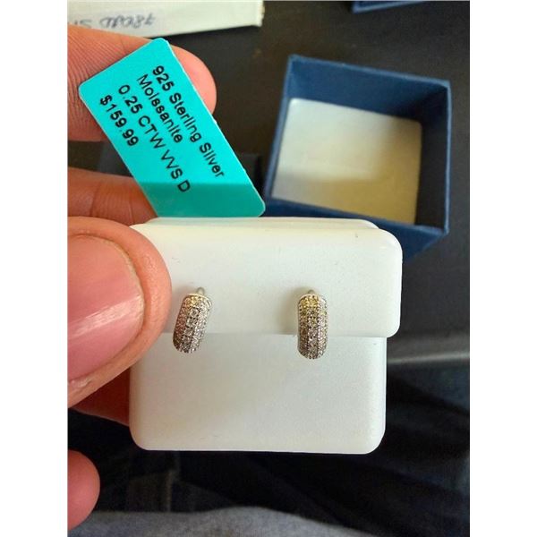 SET OF 925 STERLING SILVER MOISSANITE EARRINGS - SEE PICTURE FOR FURTHER INFO