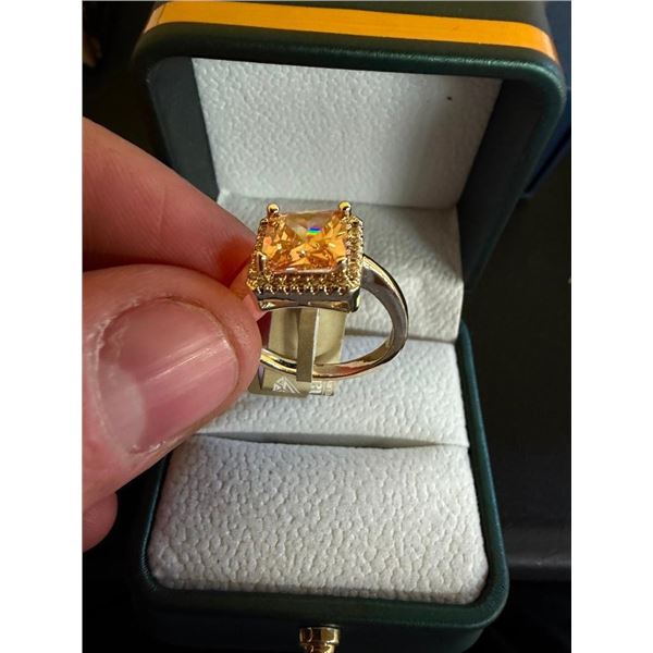 18 KT GOLD OVERLAY RING - APPROX. SIZE 8