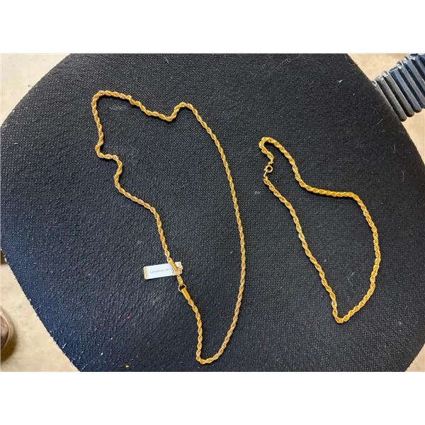 2 OF 18 KT GOLD OVERLAY CHAINS