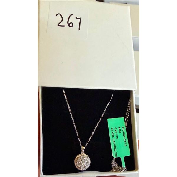 SILVER NECKLACE WITH PENDANT- SEE PICTURE FOR FURTHER INFO
