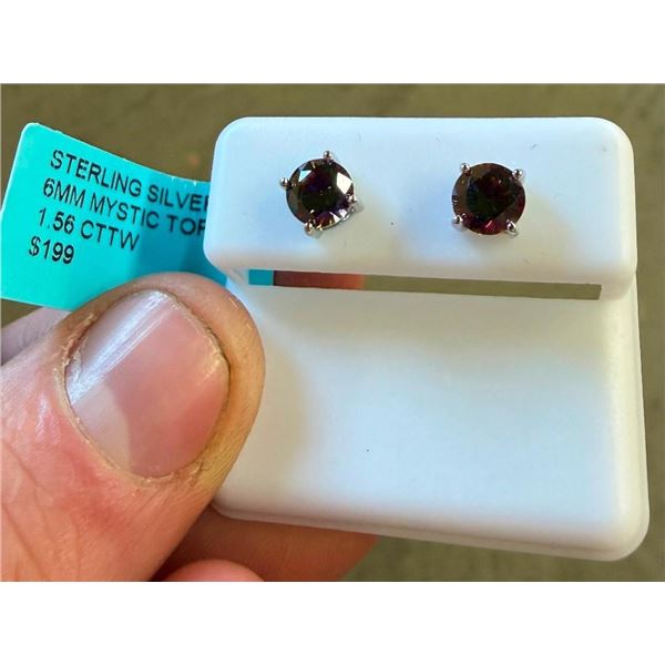 SET OF STERLING SILVER MYSTIC TOPAZ EARRINGS - SEE PICTURE FOR FURTHER INFO