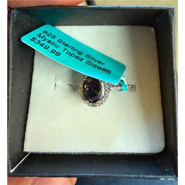 925 STERLING SILVER MYSTIC TOPAZ SIZE 6 RING- SEE PICTURE FOR FURTHER INFO