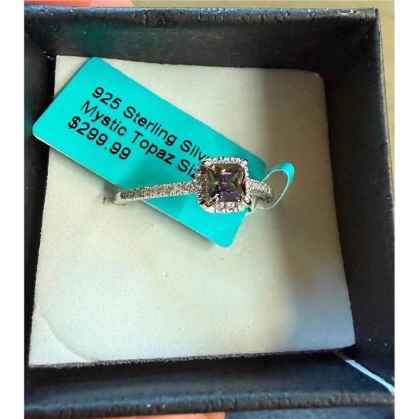 925 STERLING SILVER MYSTIC TOPAZ SIZE 10 RING - SEE PICTURE FOR FURTHER INFO