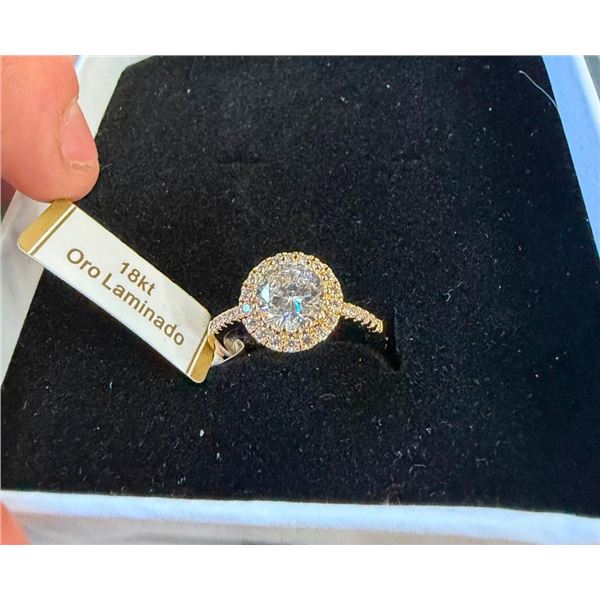 18 KT GOLD OVERLAY RING - APPROX. SIZE 9