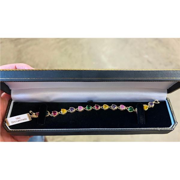 18 KT GOLD OVERLAY COLOURFUL BRACELET