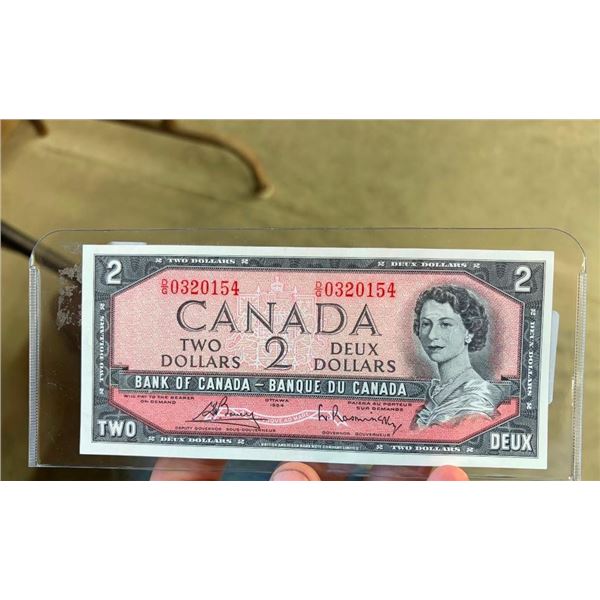 1954 CANADIAN 2 DOLLAR BILL