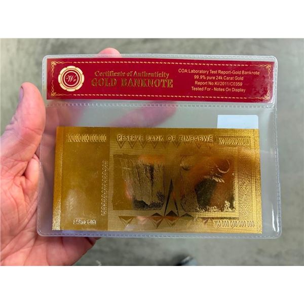 REPLICA BANK NOTE - SAYS IT IS 24 K GOLD BUT NO GUARANTEES