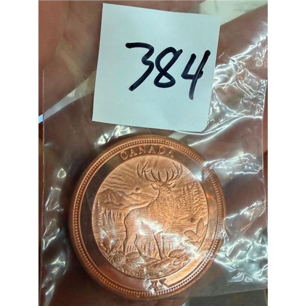 COLLECTIBLE .999 COPPER CANADIAN TOKEN