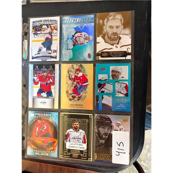 9 ALEX OVECHKIN HOCKEY CARDS