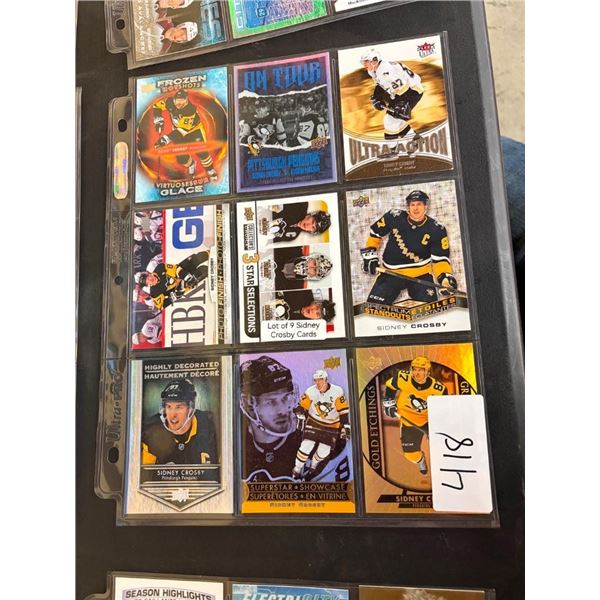 9 SIDNEY CROSBY HOCKEY CARDS