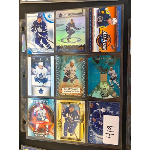 9 AUSTON MATTHEWS HOCKEY CARDS