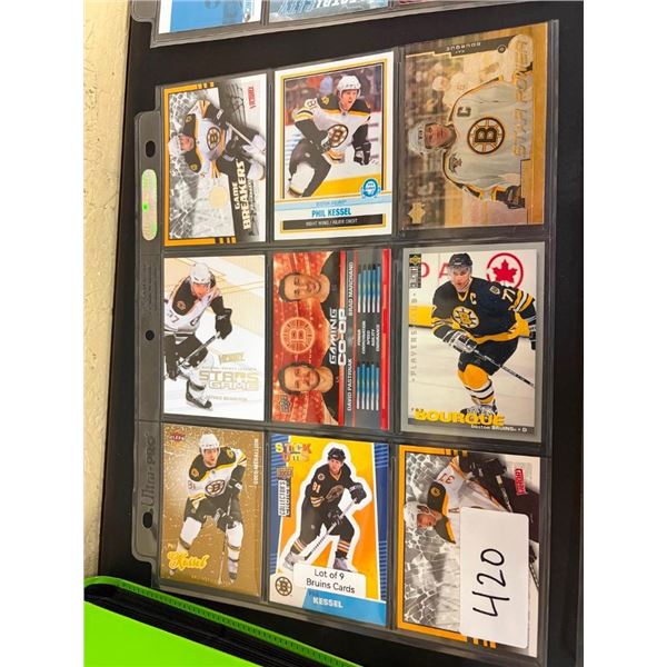 9 BOSTON BRUINS HOCKEY CARDS