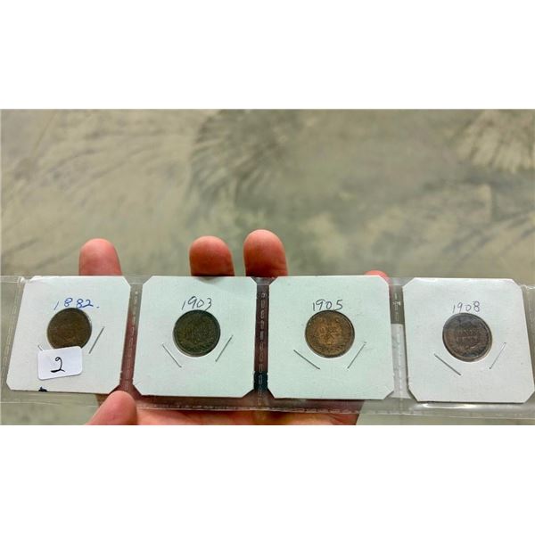 4 US INDIAN HEAD PENNIES