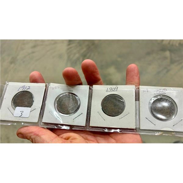 4 CANADIAN LARGE 1 CENT COINS