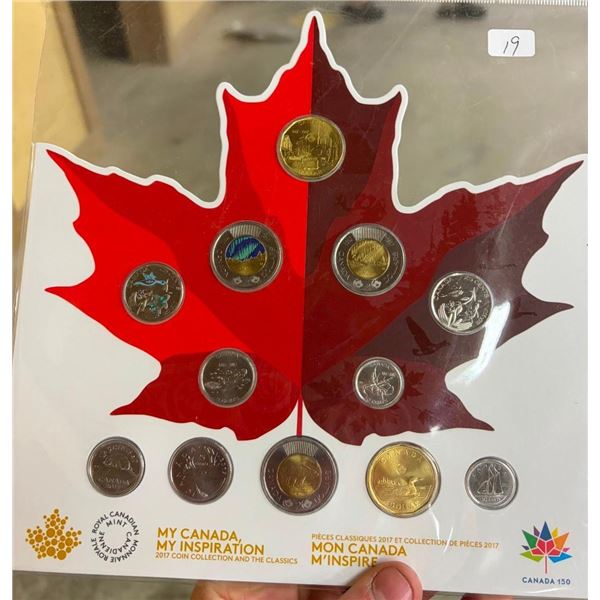 2017 CANADIAN 5 CENT - 2 DOLLAR COIN SET
