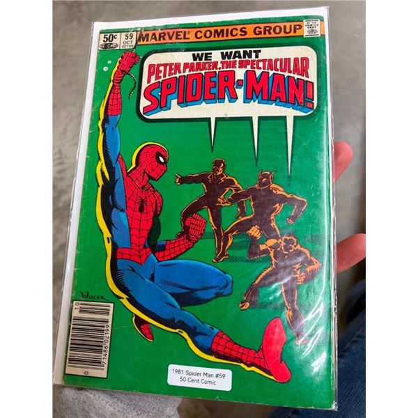 1981 SPIDERMAN NUMBER 59 VINTAGE COMIC BOOK