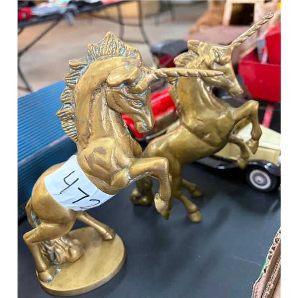 2 BRASS HORSE DECORATIONS