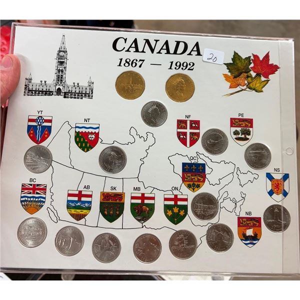 1867-1992 CANADIAN QUARTERS AND DOLLAR SET