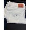Image 1 : PAIR OF WOMENS SIZE 33X30 LEVI WHITE JEANS