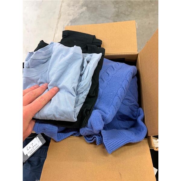 BOX LOT OF WOMENS SIZE MEDIUM ASSORTED SHIRTS