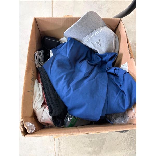 BOX LOT OF ASSORTED CLOTHES